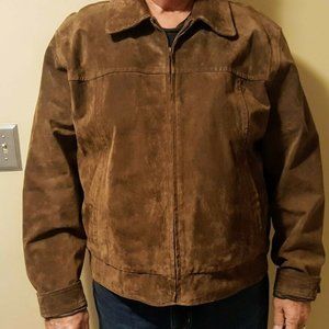 GENIUE LEATHER/SUEDE MEN JACKET XL BROWN